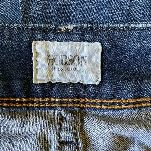 Hudson Jeans Hudson Womens Straight Leg Medium Dark Wash Jeans Flap Pocket Distressed Size 28