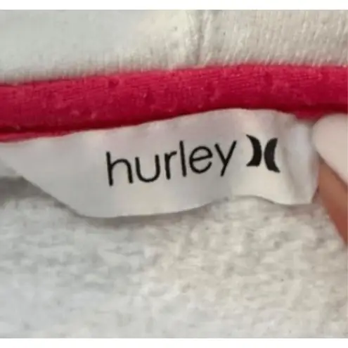 HURLEY Zip Up Hoodie Sweatshirt Womens Cream Full Zip Athleisure Relaxed Size XS White