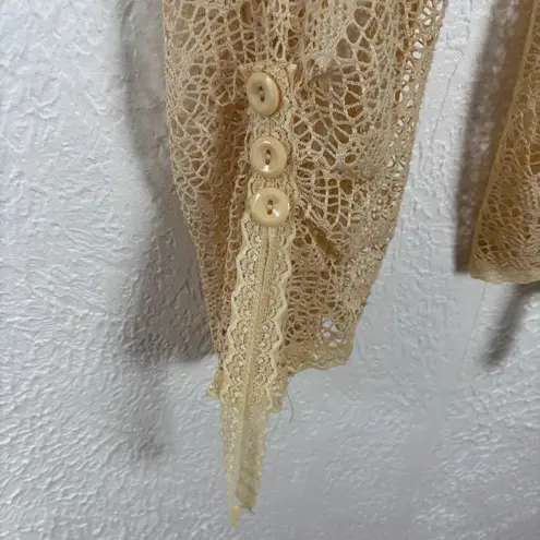 My Pretty Angel Crochet Linen Blend Sleeveless Vest Boho Festival Medium