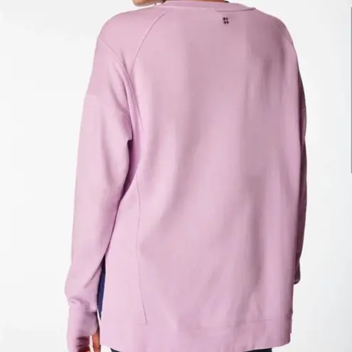 Sweaty Betty  Aster Purple Organic Cotton After Class Longline Sweatshirt‎ Sz Med