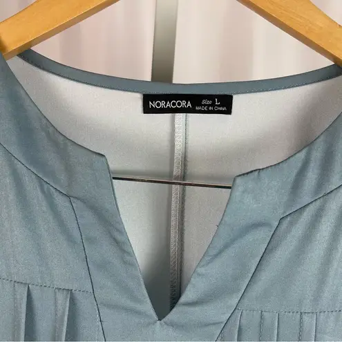 NWOT Noracora Womens Large Floral Short Sleeves Split Neck Midi A