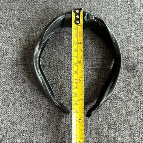 Faux Leather Knot Headband, Black