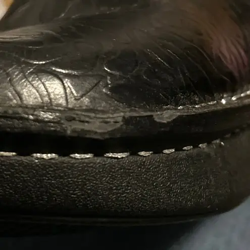 Alegria Black Embossed Rose Vale Boots Size EU 38 US 7.5-8 Shearling Leather