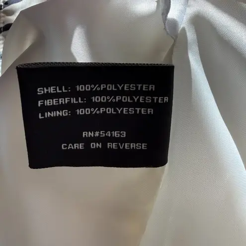 Colebrook navy blue and off white striped zip up puffer vest with pockets S