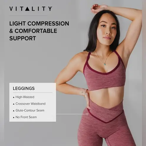 Vitality NWOT Daydream Leggings In Blackberry Rose Size S Pink