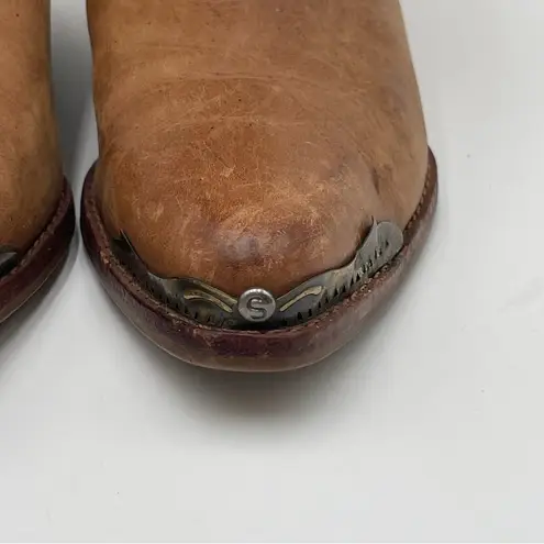 Circle S “Triger” Leather Boots Women’s Sz 7 Vintage Brown Slouchy Western