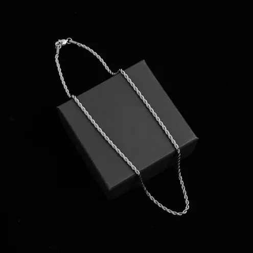 925 Silver Plated Link Chain Necklace for Men Women,Punk Hip Hop Necklace