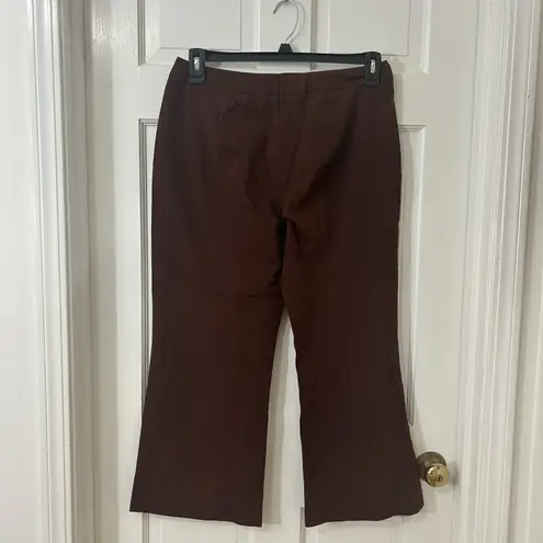 Escada Brown Cotton Crop Wide Leg Pants Sz 42 Minimalist Lagom See Measurements
