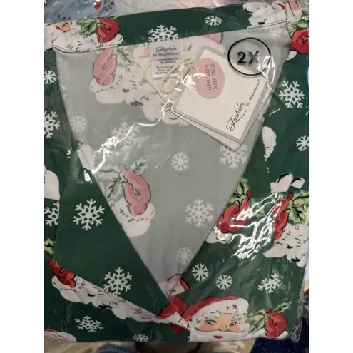 Fashion by Mirabeau Sleep Dress Womens 2X Green Long Sleeve Santa Christmas Size undefined