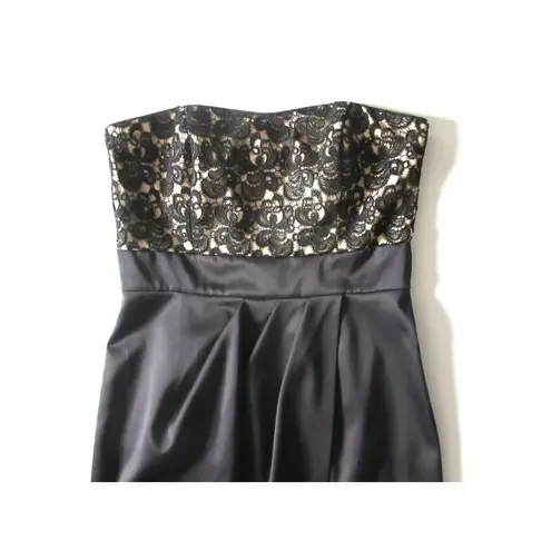 White House | Black Market  Lace Bodice Satin Sweetheart Neck Strapless Dress 4