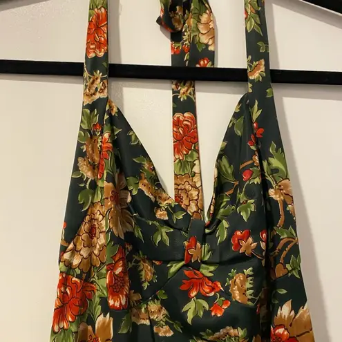 Floral Vintage Maxi Dress Green Size M