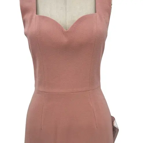Dress the Population Dress the Population Elle Sweetheart Neck Sheath Midi Dress Blush Pink Small