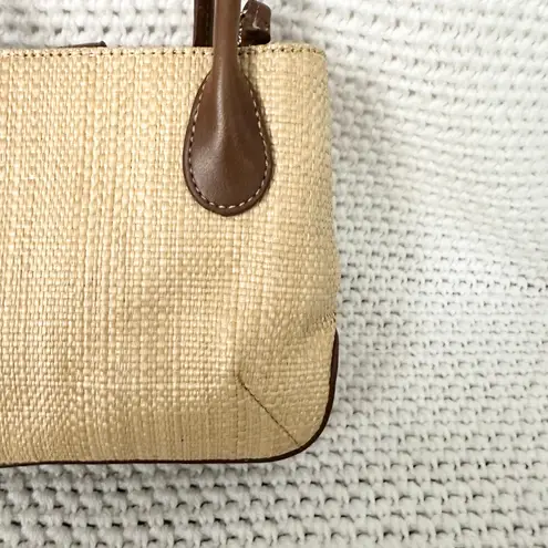 Etienne Aigner Faux Straw Woven Leather Mini Crossbody Bag 2274 Sandal Fob