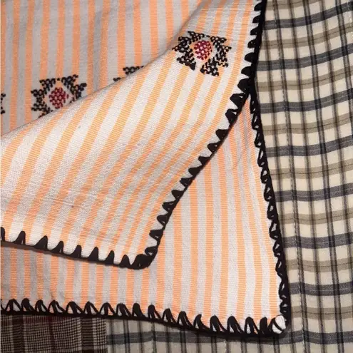 Kaftan Handwoven dress Mexican huipil Pinstripe Orange White like Pippa Holt Size undefined