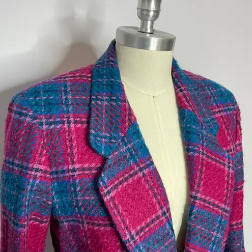 Pendleton Vintage Petite Plaid Single Button Wool Blazer- 8P