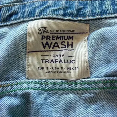 ZARA  Trafaluc The Premium Wash Cotton Cropped Denim Jacket Womens Size S