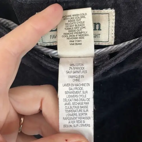 L.L. Bean Black Corduroy Pants Favorite Fit Straight Leg Womens Size 12