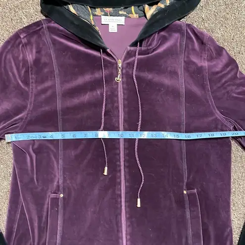 St. John Sport Women’s Velour Zip Up Hooded Track Jacket Size M