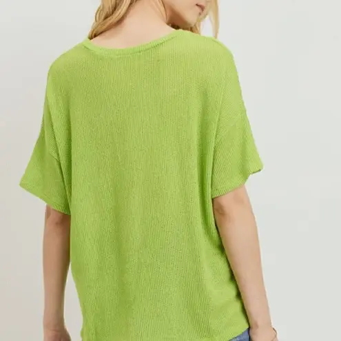 Cherish Green Short Sleeve Knit Top