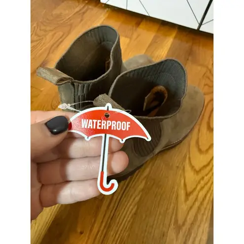 Blondo Darren Womens 8.5 Waterproof Brown Dark Taupe Suede Boot Ankle Boots