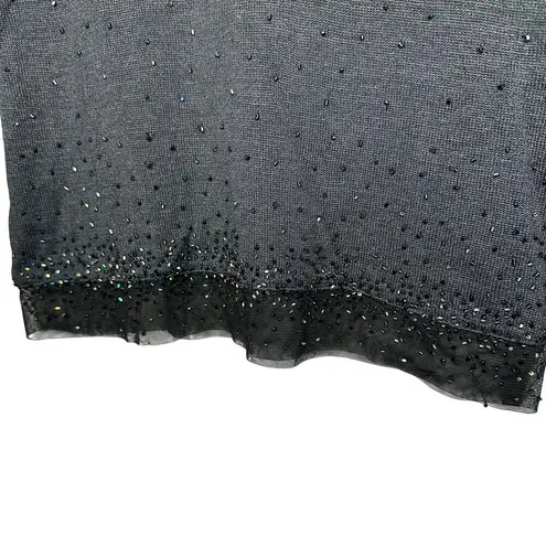 Todd Oldham Rare Vintage TO2 Black 100% Silk Sequin Unique Light Sweater Medium
