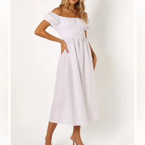 Revolve SNDYS Sofia White Linen Cotton Maxi Dress size Medium $109