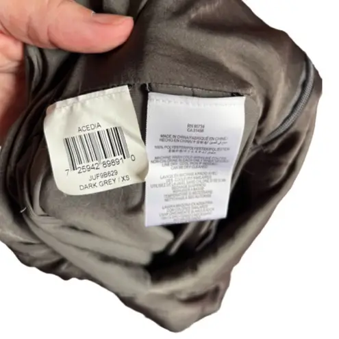 BCBGMAXAZRIA  satin Acedia jumpsuit dark gray xs