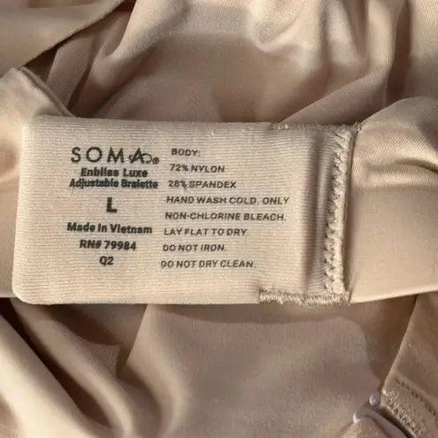 Soma Large Enbliss Luxe Adjustable Bralette Bra Convertible Lightweight Beige