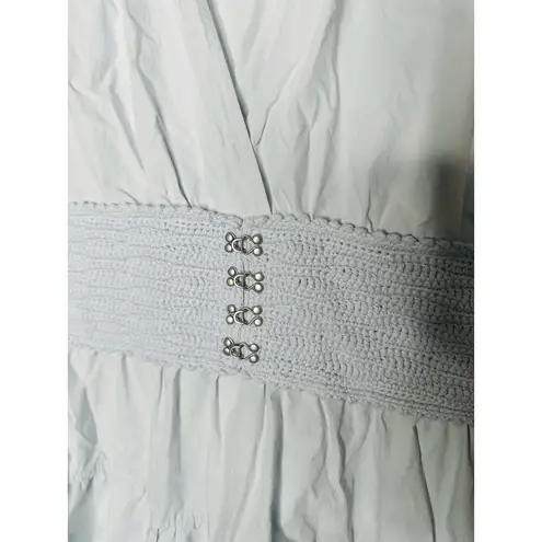 Derek Lam COLLECTIVE Blue 100% Cotton Hourglass Layered Midi Dress Size 44