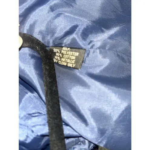 Rickie Freeman x Teri Jon Jacquard Blue Metallic Cocktail Dress Size 6 READ