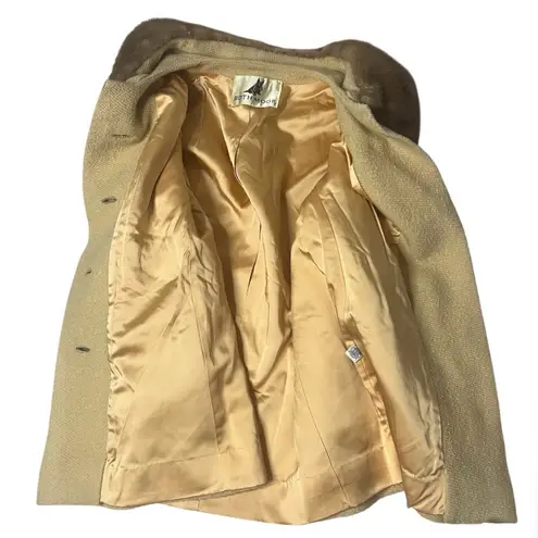 ROTHMOOR Wool Coat Fur Collar Lined 60s 70s VINTAGE Fits Size Medium