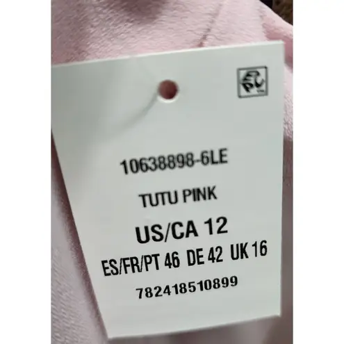 Kasper Women's Sheath Dress Tutu Pink Square Neck Sleeveless Size 12