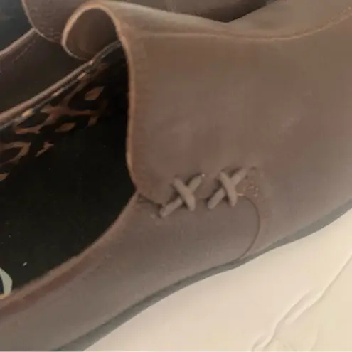 EUC ABEO Eastbourne Pew Brown Leather Slip On Loafer Size 9N