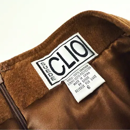 Vintage Deadstock Genuine Suede Skirt in Brown | 29” Size M