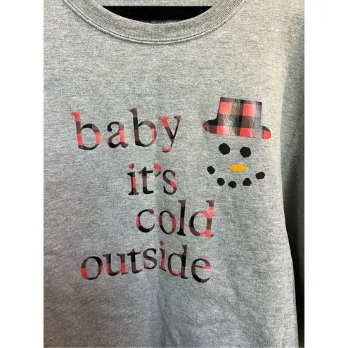 Boutique Baby It’s Cold Outside Grey Crewneck Sweatshirt Size Large