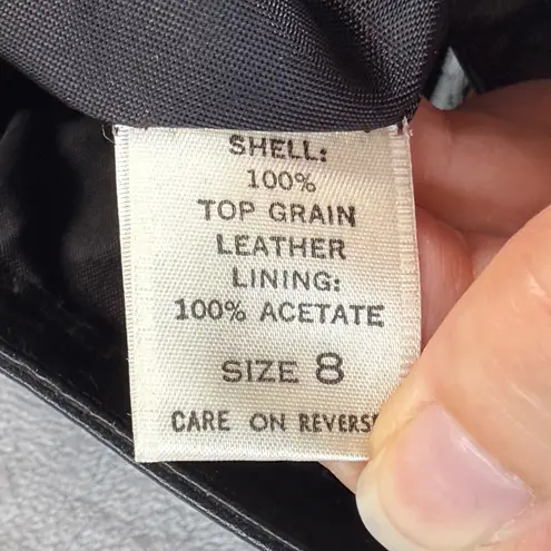 West Bay Leather Skirt Pencil Top Grain‎ Black Career Lined Size 8