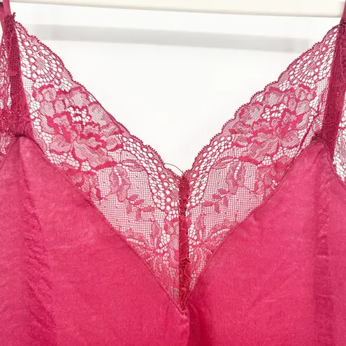 In Bloom by Jonquil Coquette Wait Until Dark Lace Trim Chemise Slip Dress Size L Red Size L