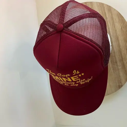 Vintage 80s Maroon & Yellow Graphic Trucker Adjustable Unisex Hat