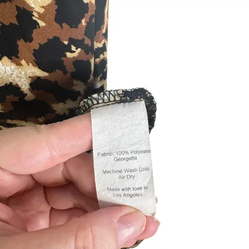 Endless Summer Harper Slip Dress Midi Leopard Open Back Slit Semi