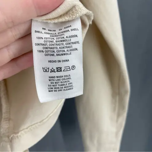 Anthropologie  Karina Long Sleeve Crewneck Ruffled Cream Blouse Top