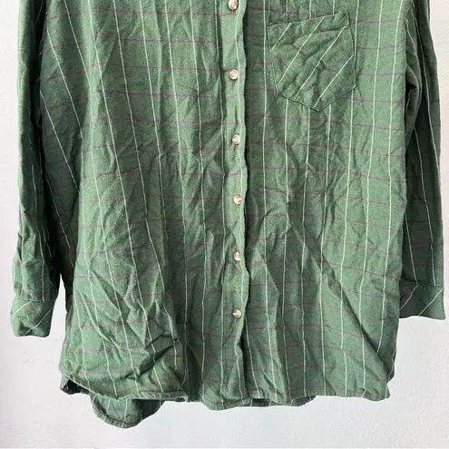 MORNING Green Plaid Flannel Button Up Shirt Medium/Large NWT