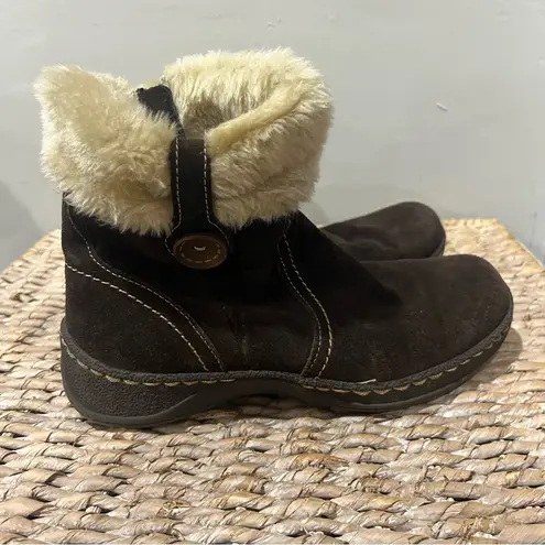 Bare Traps Elexa Boots Womens Brown Suede & Faux Fur Lining Comfort 7 M