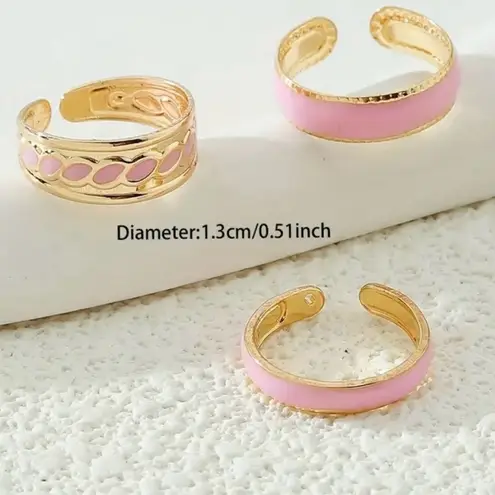 Blush Pink & Gold Toe Ring Set – Intricate & Elegant Designs