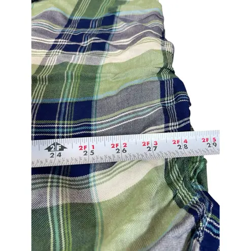 One World 2x Plaid Mixed Media Front Wrap Tie Neck Long Sleeve 2X NWT