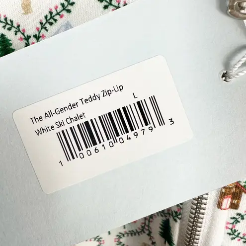 Hill House The All-Gender Teddy Zip-Up White Ski Chalet Size Large Winter