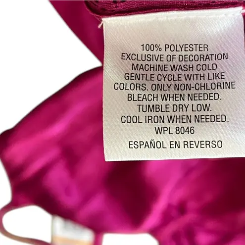 Morgan Taylor NEW Intimates Warm Raspberry Lace Satin Lingerie Mini Slip Dress