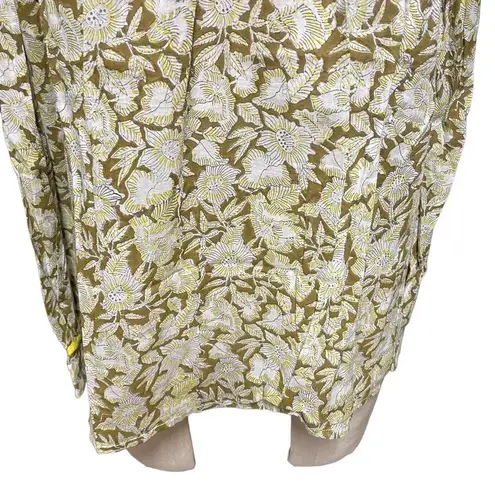 Roberta Roller Rabbit Yellow and Brown Floral Print Peasant Top Size XS