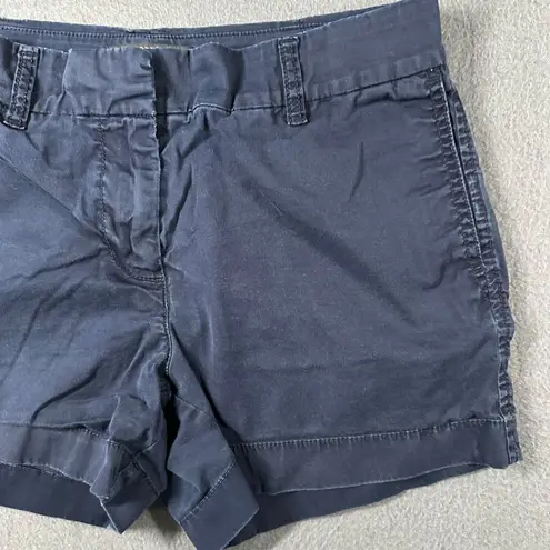 J.Crew Womens 2 Navy Flat Front Chino Shorts Cotton Casual Summer Wear