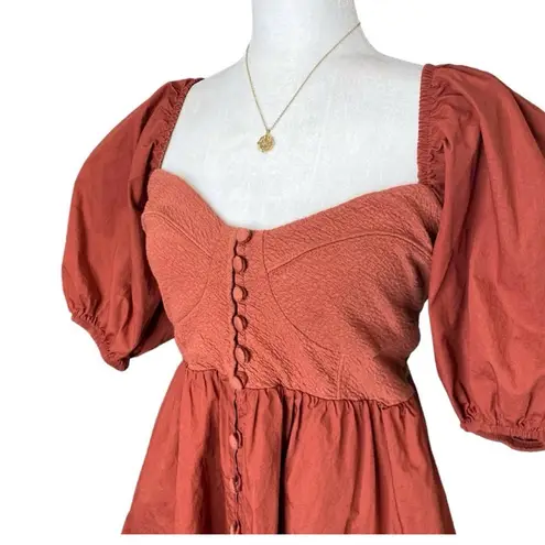 Maeve ANTHROPOLOGIE NEW Puff-Sleeved Sweetheart Mini dress