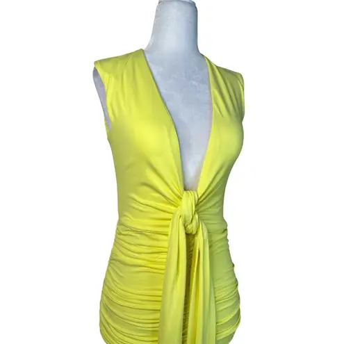 Susana Monaco Tie Front Gathered Dress in Glow X-Small New Womens Maxi